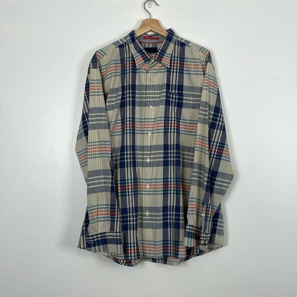 Tommy Bahama Other - Tommy Bahama Plaid Long Sleeve Button Down Mens XL 1 Pocket Blue Casal Shirt